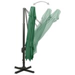 vidaXL Parasol déporté avec double toit 300x300 cm vert