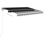 vidaXL Auvent manuel rétractable avec poteaux 3 5x2 5 m Anthracite