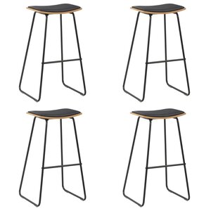 vidaXL Tabourets de bar lot de 4 noir similicuir
