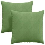 vidaXL Coussins de canapé 2 Pièces Vert clair 60 x 60 cm