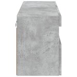 vidaXL Meuble TV mural avec lumières LED gris béton 100x30x40 cm