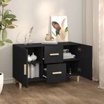vidaXL Buffet noir 100x36x60 cm bois d'ingénierie