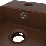 vidaXL Lavabo de salle de bain avec trop-plein Céramique Marron foncé
