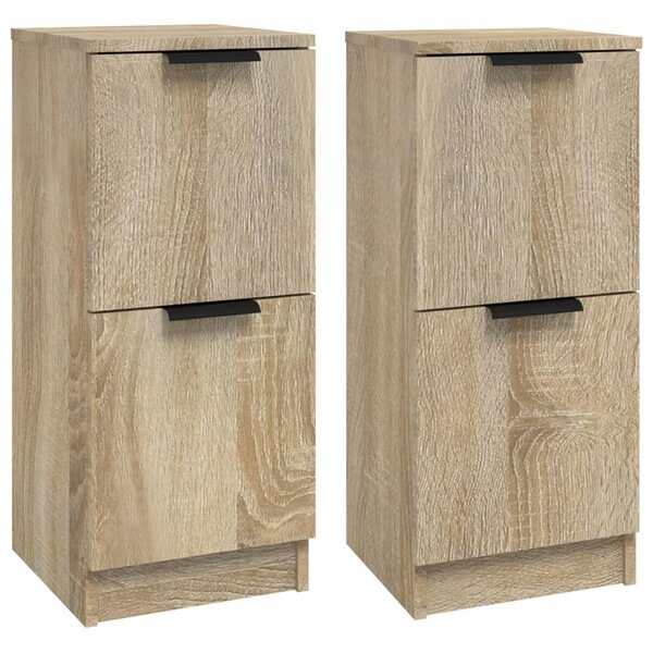 vidaXL Buffets 2 Pièces Chêne Sonoma 30x30x70 cm Bois d'ingénierie