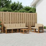 vidaXL Ensemble de canapés d'extérieur 7 pc Naturel et Beige