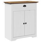 vidaXL Meubles de salle de bain 3Pièces BODO blanc marron bois pin massif
