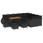vidaXL Ensemble de canapé de jardin 13 Pièces Noir Poly Rattan