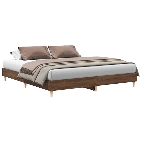 vidaXL Cadre de lit sans matelas chêne marron 200x200 cm
