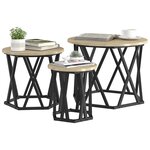 vidaXL Table d'appoint empilable 3 Pièces Chêne Sonoma