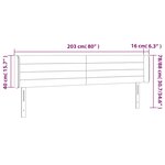 vidaXL Tête de lit avec oreilles Gris clair 203x16x78/88 cm Tissu