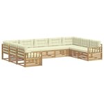 vidaXL Ensemble de canapés d'extérieur 9 Pièces Blanc et crème