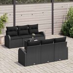vidaXL Ensemble de canapé de jardin Noir 55 x 55 x 37 cm polyrotin
