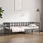 vidaXL Lit de jour Gris 80x200 cm Bois de pin massif