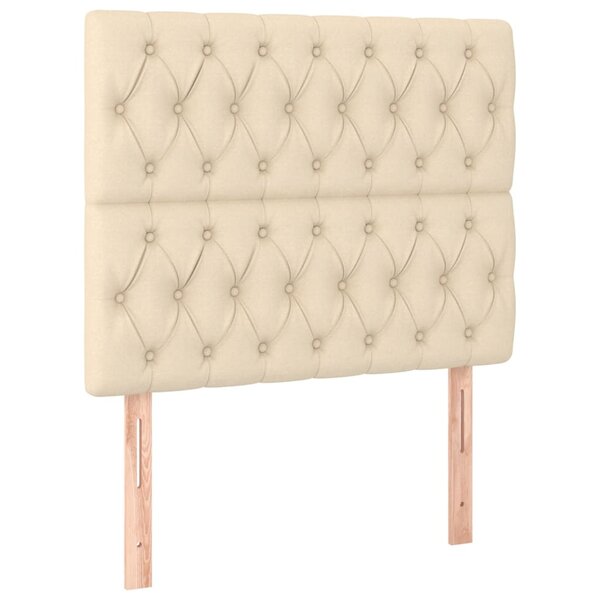vidaXL Têtes de lit 2 Pièces Crème 100x7x78/88 cm Tissu