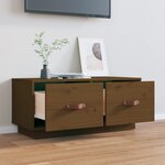 vidaXL Meuble TV Marron miel 80x34x35 cm Bois de pin massif