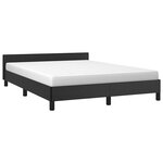 vidaXL Cadre de lit avec tête de lit sans matelas noir 140x190 cm