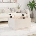 vidaXL Table basse Blanc 60x50x35 cm Bois massif de pin