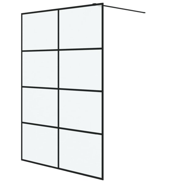 vidaXL Paroi de douche Noir 140x195 cm Verre ESG dépoli