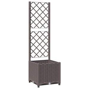 vidaXL Jardinière avec treillis Marron 40x40x136 cm PP