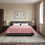 vidaXL Duvet d'été simple Matelassé Rose 240 x 260 cm