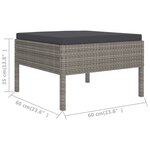 vidaXL Salon de jardin 8 Pièces avec coussins résine tressée gris