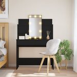 vidaXL Coiffeuse avec lumières LED noir 96x40x142 cm