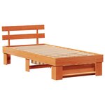 vidaXL Cadre de lit Marron cire 100 x 200 cm Bois massif en pin