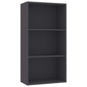 vidaXL Bibliothèque à 3 niveaux Gris 60x30x114 cm bois d’ingénierie