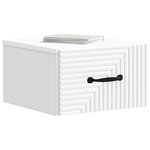 vidaXL Cabinet de chevet mural avec tiroir Blanc 34 5 x 33 x 20 cm