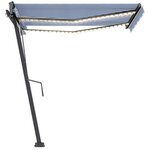 vidaXL Auvent automatique capteur de vent/LED 300x250 cm Bleu et blanc