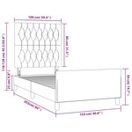 vidaXL Cadre de lit avec tête de lit Gris clair 100x200 cm Tissu