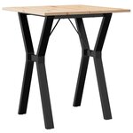 vidaXL Table à manger cadre en Y 60x60x75 cm bois de pin massif acier