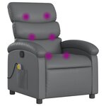 vidaXL Fauteuil de massage inclinable gris similicuir