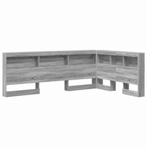 vidaXL Tête de lit de rangement Gris Sonoma 207 5 x 137 5 x 76 5 cm