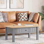 vidaXL Table basse Gris 100x60x43 5 cm Pin massif Assortiment Panama