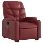 vidaXL Fauteuil inclinable de massage Rouge bordeaux Similicuir