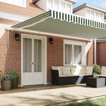 vidaXL Auvent Rétractable Vert et blanc 500 × 350 cm