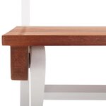 vidaXL Ensemble de bistro 3 Pièces Bois d'acacia Marron foncé et blanc