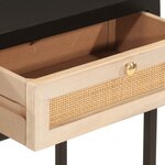 vidaXL Table console noir 90x30x76 cm bois massif de manguier et fer