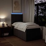 vidaXL Sommier à lattes de lit avec matelas Marron foncé 90x200 cm