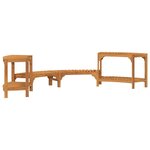 vidaXL Enceinte de bain à remous demi-ronde Marron 252 x 112 x 55 5 cm