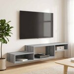 vidaXL Meuble TV mural Montage mural Sonoma gris 150 x 28 x 26 cm