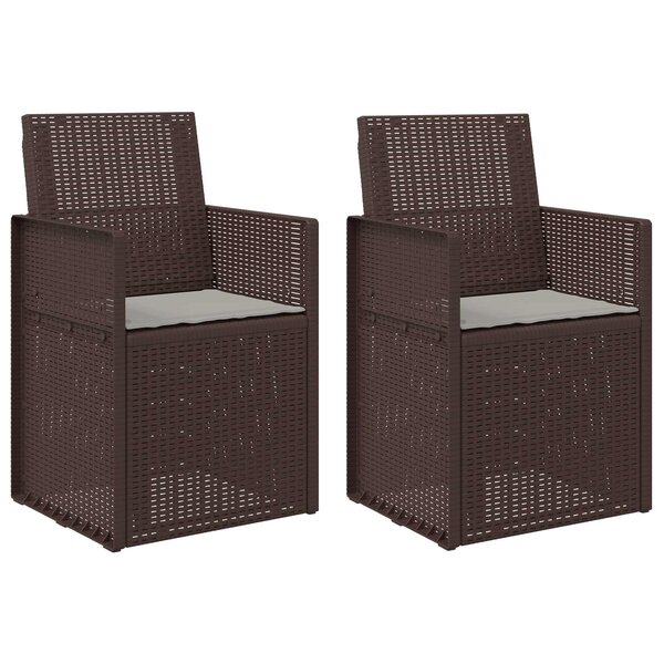 vidaXL Chaises de jardin salle à manger 2 Pièces Marron et gris clair PP