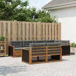 vidaXL Ensemble de canapés d'extérieur 7 Pièces Naturel et Anthracite