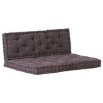 vidaXL Coussins de plancher de palette lot de 2 Coton Anthracite