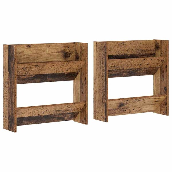 vidaXL Cabinets à chaussures muraux 2 Pièces Vieux bois 60 x 18 x 60 cm
