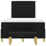 vidaXL Lit à ressorts avec matelas Noir 120 x 200 cm tissu
