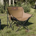 vidaXL Chaise de camping avec poche pliable lot de 2 marron