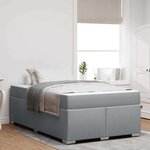vidaXL Cadre de lit Gris clair 120 x 190 cm tissu