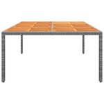 vidaXL Table de jardin 200x150x75 cm Acacia et résine tressée Gris